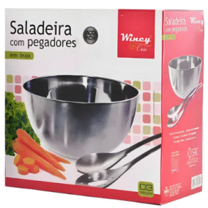 SALADEIRA COM PEGADORES INOX *IMAGEM ILUSTRATIVA*